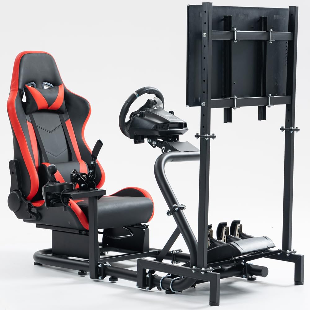 Supllueer Racing Simulator Cockpit Stand Adjustable fit Logitech G923 G29 G920