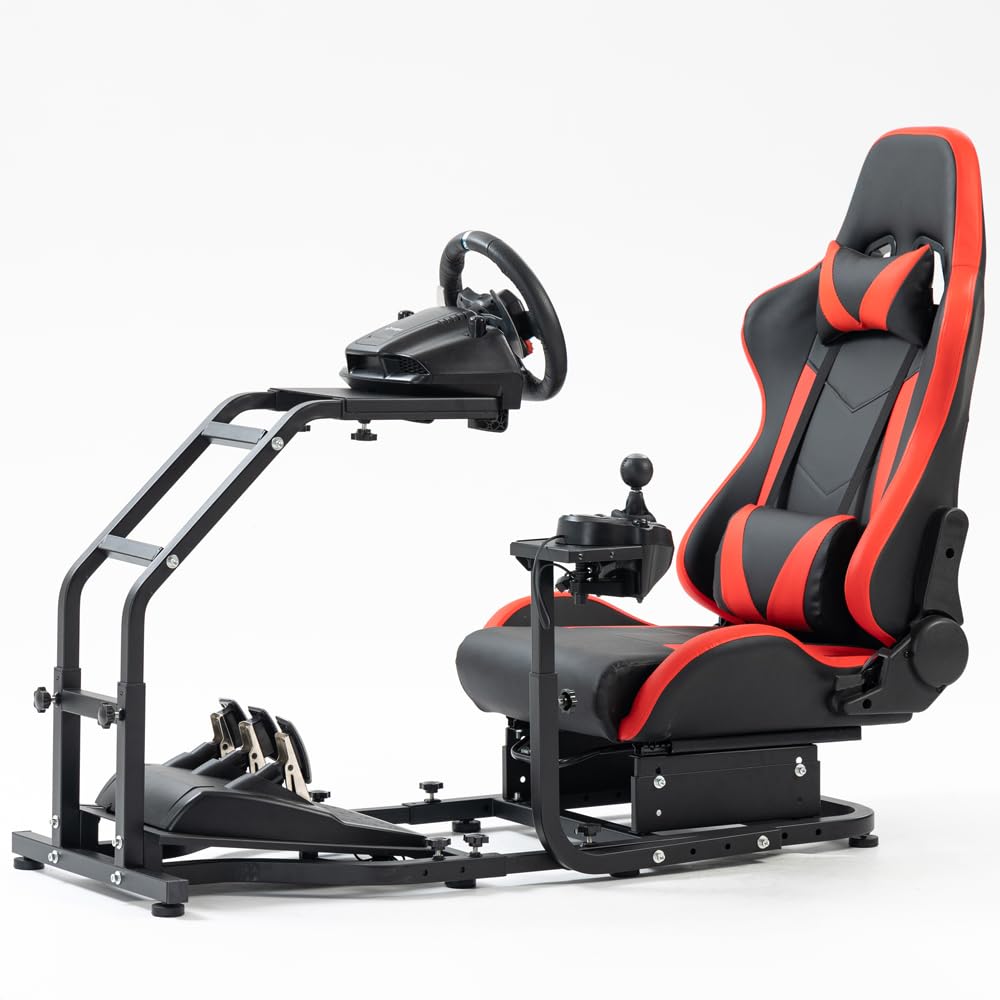 Supllueer Racing Simulator Cockpit Wheel Stand with Seat fit Logitech G29 G920