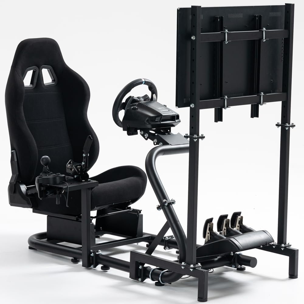Supllueer Racing Simulator Cockpit Stand Adjustable fit Logitech G923 G29 G920