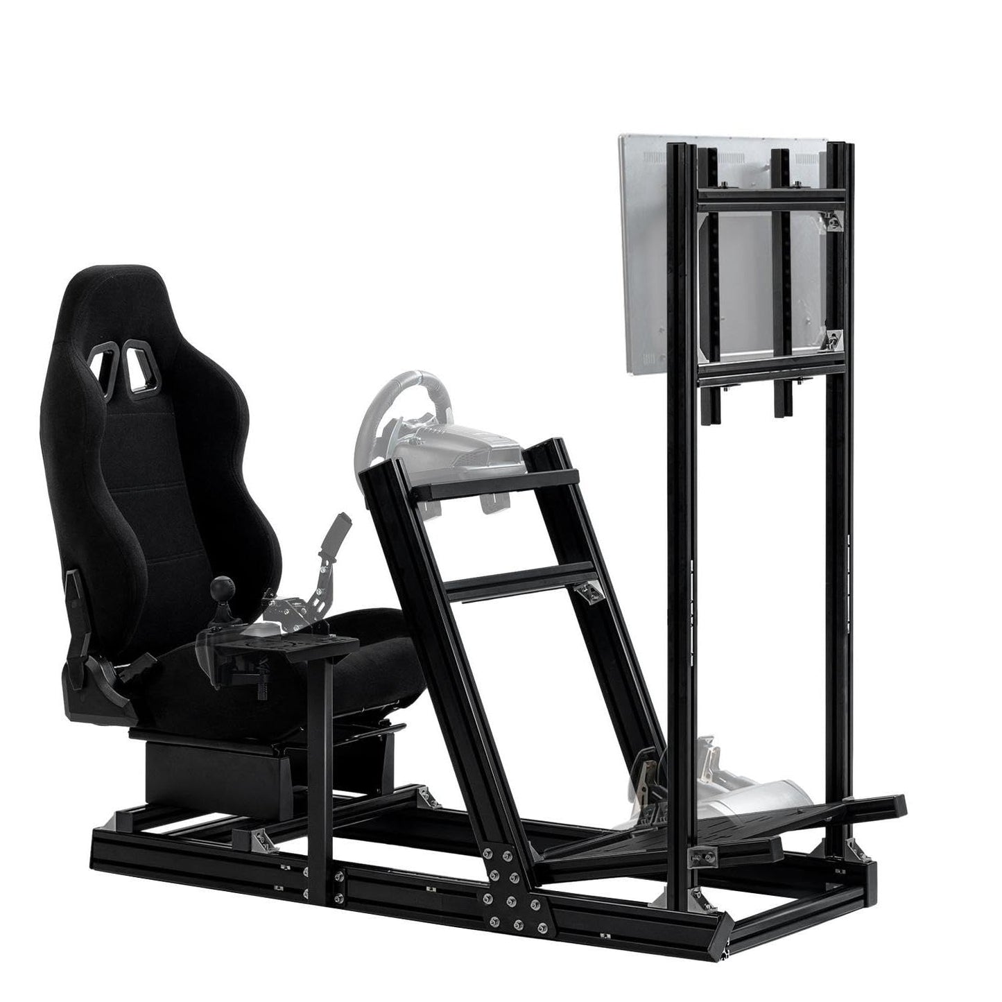 Supllueer Racing Simulator Cockpit with Monitor Stand Racing Seat fit for Logitech GPRO