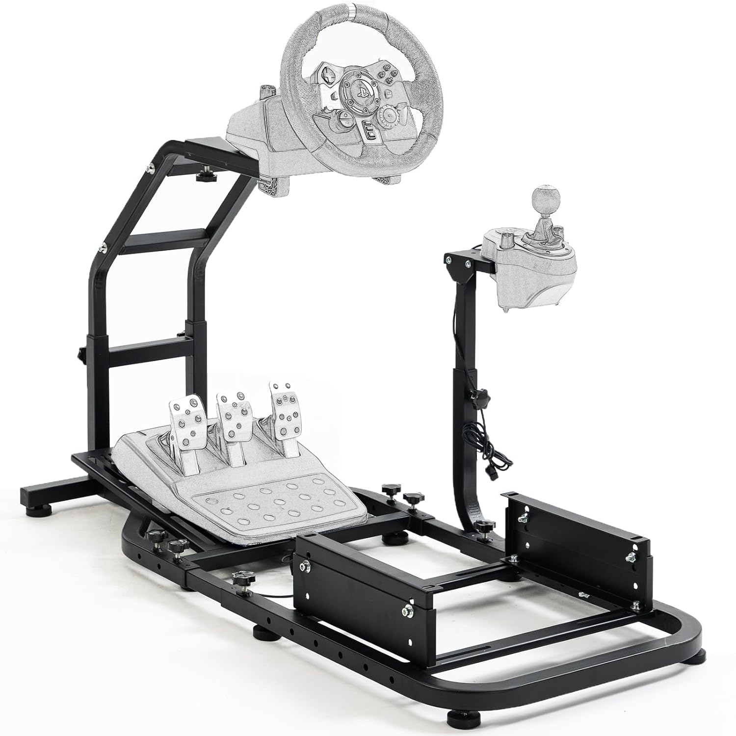 Marada Racing Simulator Cockpit Frame with Monitor Stand Fit Logitech G923 G920 Marada Racing Simulator Cockpit Frame with Monitor Stand Fit Logitech G923 G920