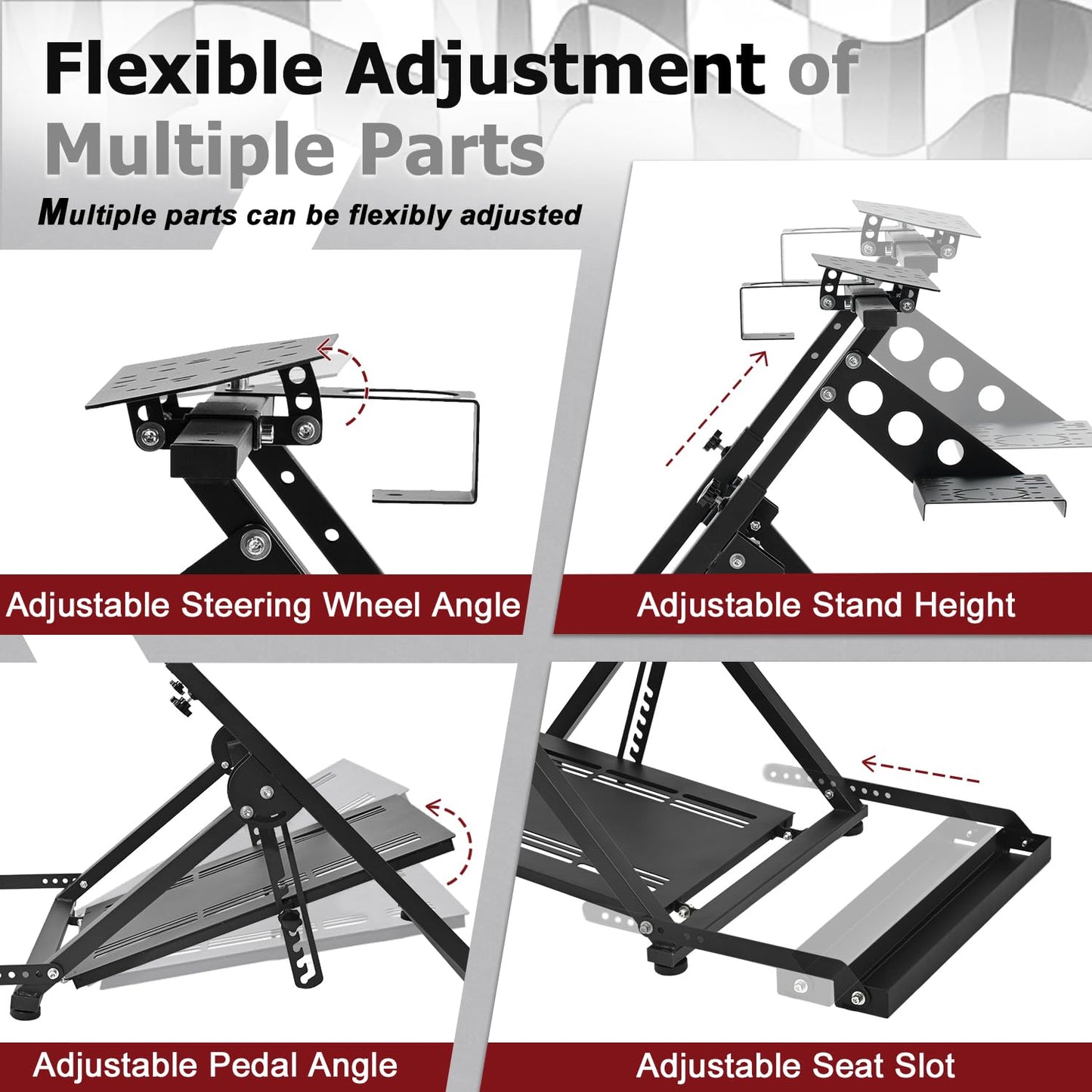 Supllueer Steering Wheel Stand with Card Slot X-Frame fit for Logitech Thrustmaster Fanatec
