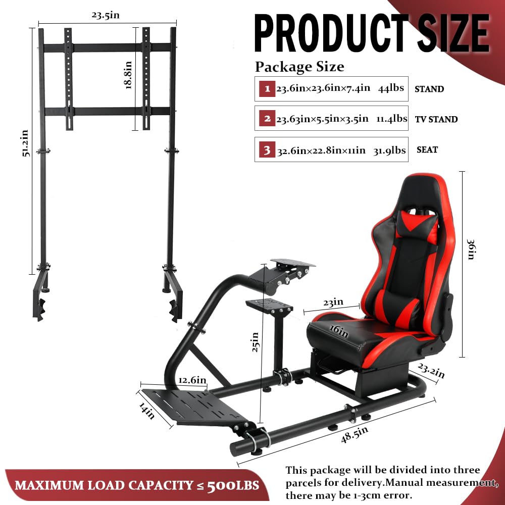 Supllueer Racing Simulator Cockpit Stand Adjustable fit Logitech G923 G29 G920
