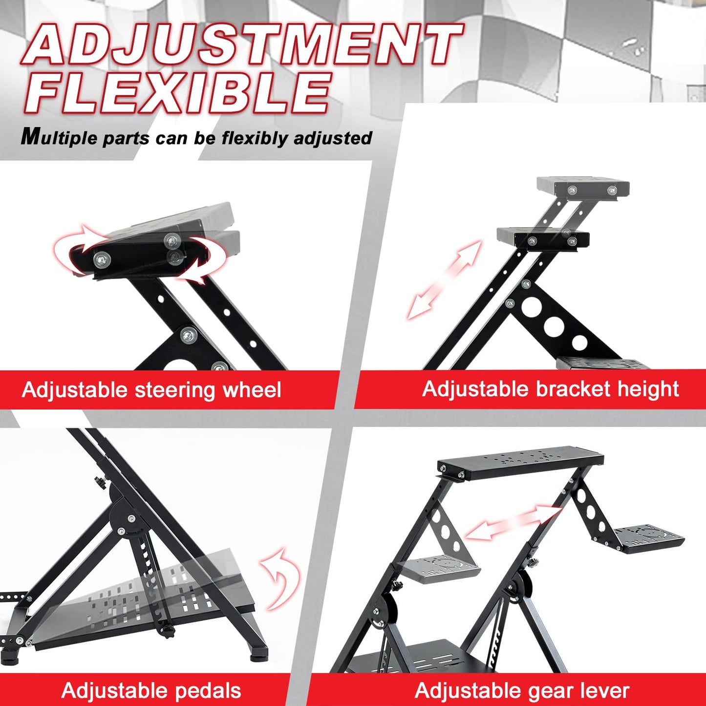 Supllueer X Shape Adjustable Steering Wheel Stand with Fixed Slot Fit for Logitech