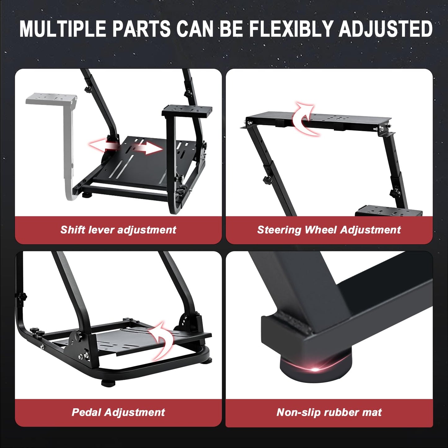 Supllueer Racing Wheel Stand "X" FRAME with Shifter Mount Height Adjustable