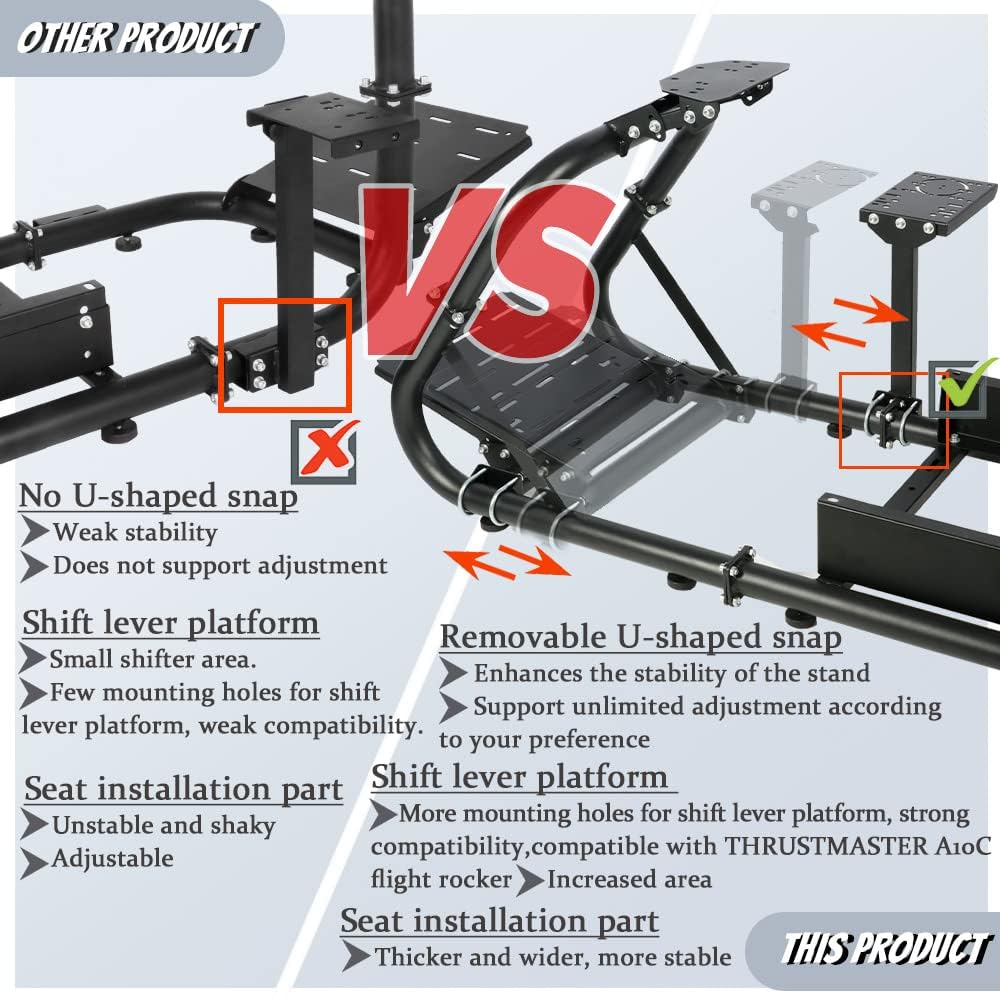 Supllueer Racing Wheel Stand Simulator Cockpit Stand Fit for Logitech G920 G29