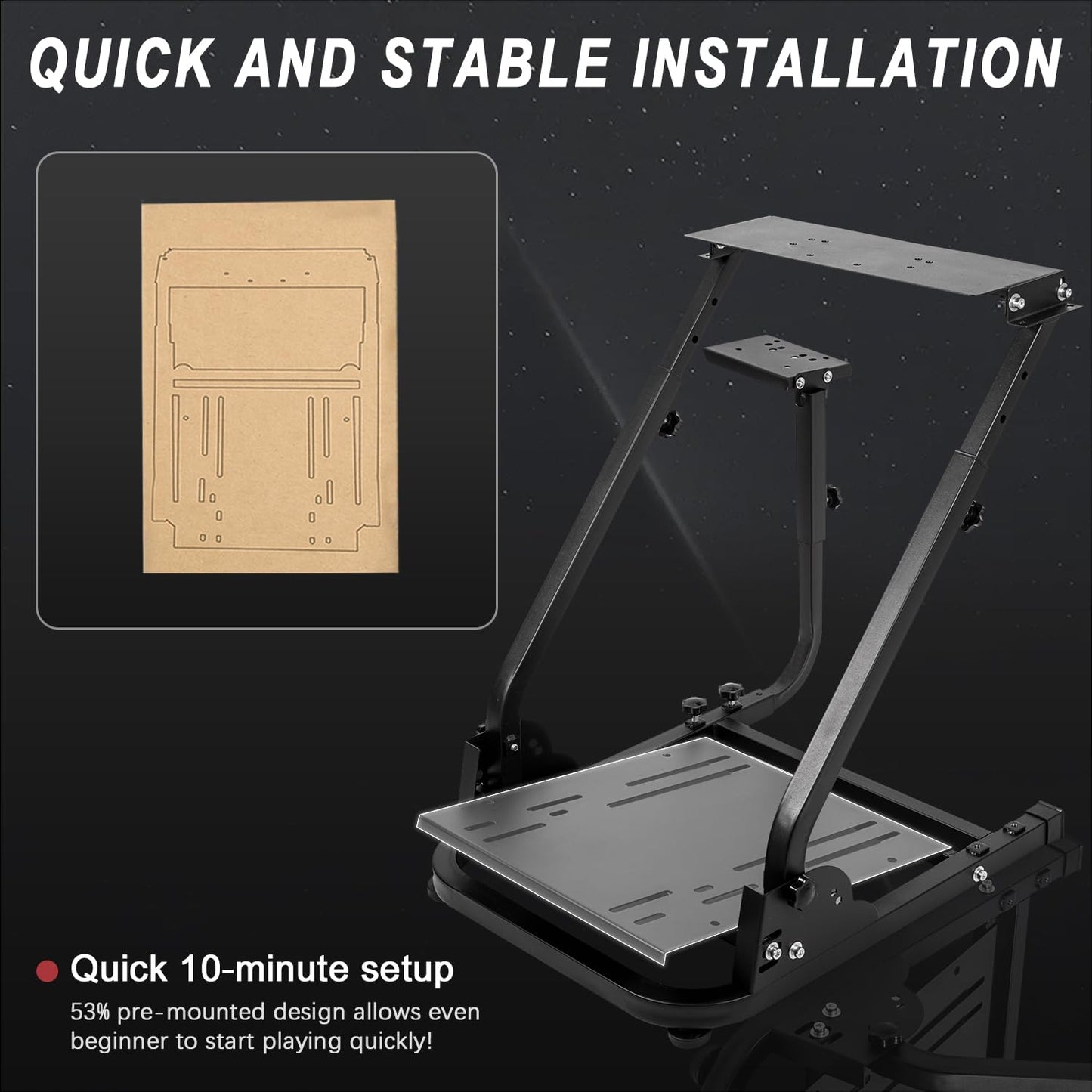 Supllueer Racing Wheel Stand "X" FRAME with Shifter Mount Height Adjustable