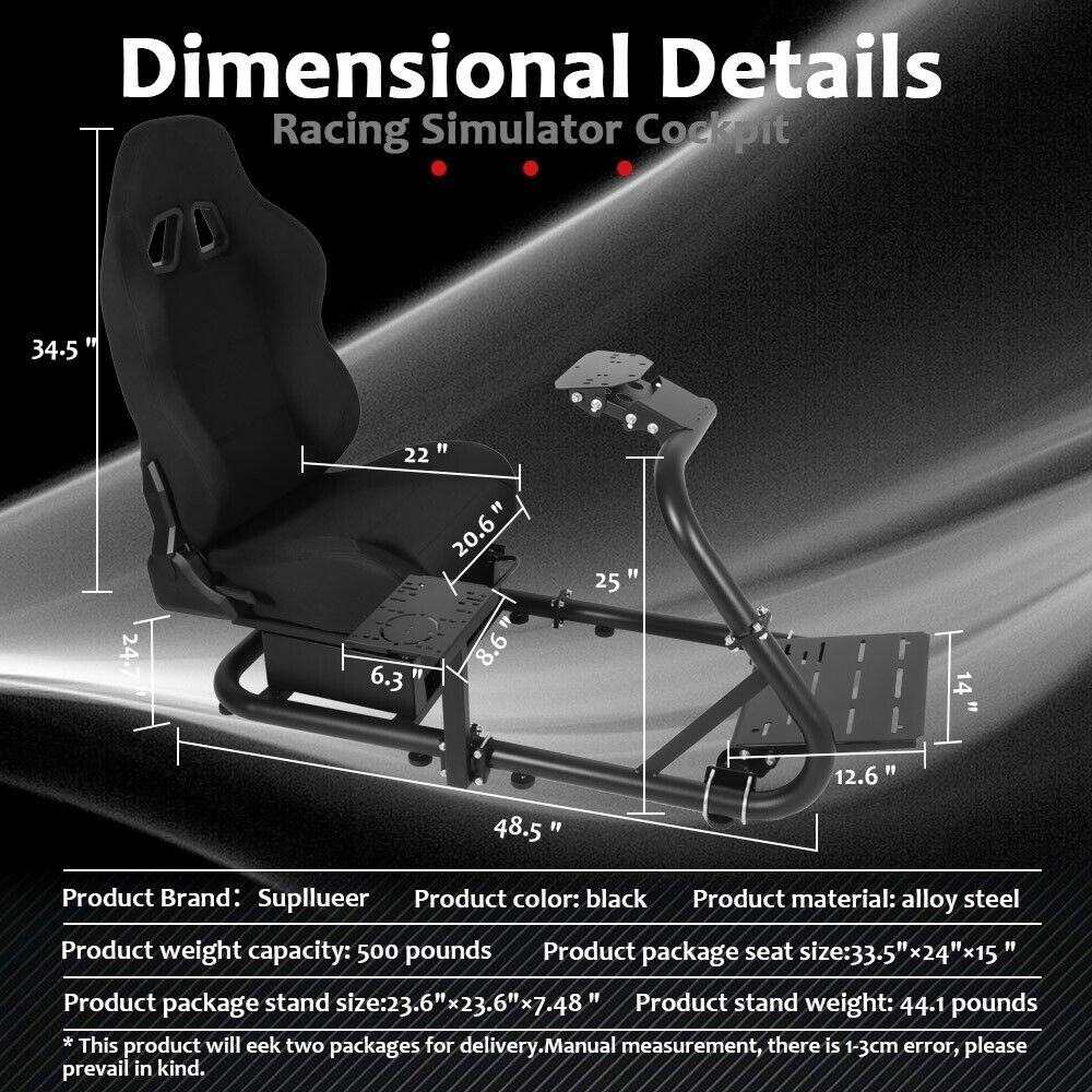 Supllueer Racing Simulation Cockpit Stand with Seat Fits Logitech G920 G29 G923