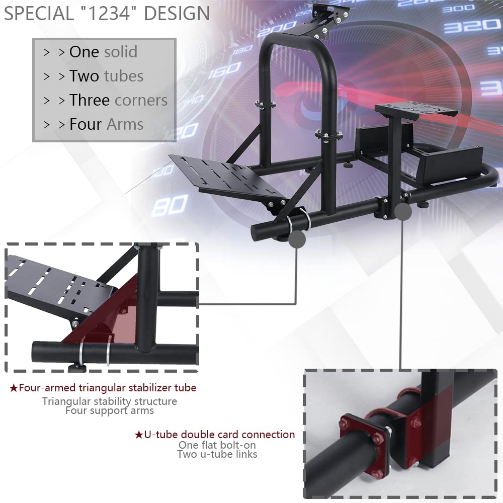 Supllueer Racing Simulator Cockpit Stand fit Logitech G920 G29 Thrustmaster T300