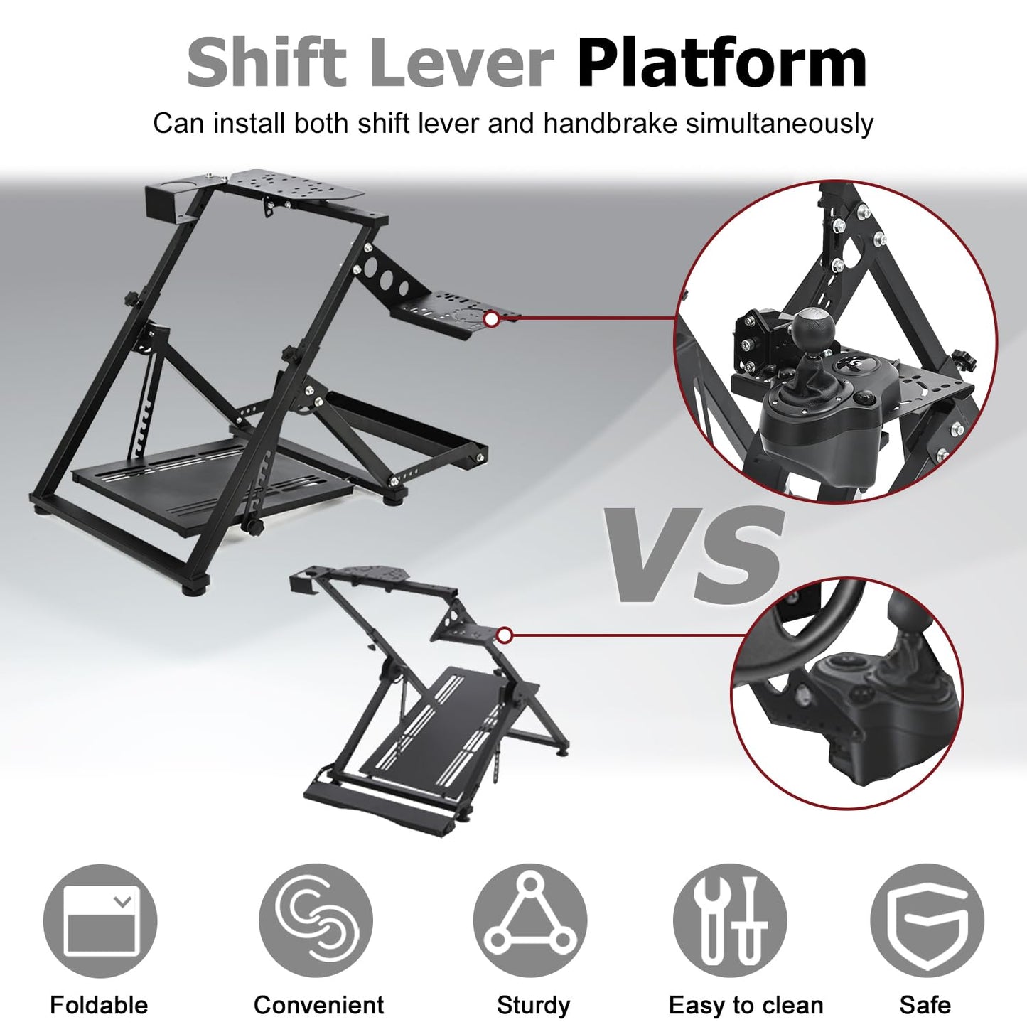 Supllueer Steering Wheel Stand with Card Slot X-Frame fit for Logitech Thrustmaster Fanatec