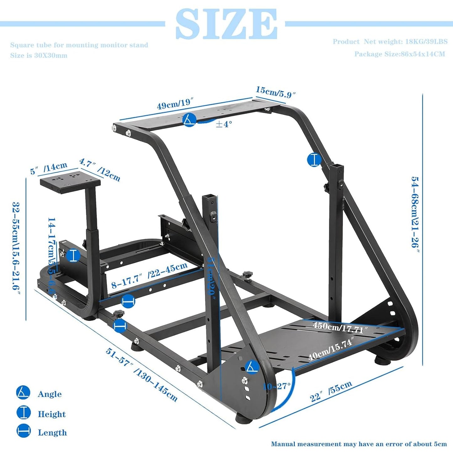 Supllueer Racing Wheel Stand fit Logitech G923 G29 G920 Simulator Cockpit Stand