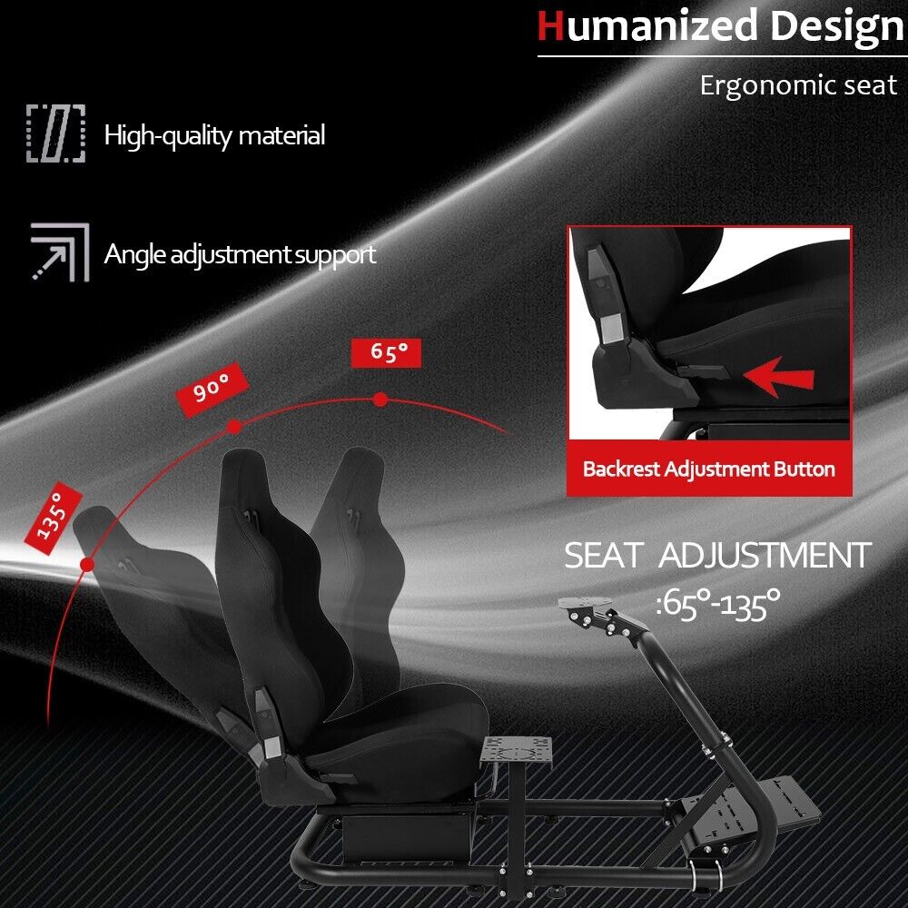 Supllueer Racing Simulation Cockpit Stand with Seat Fits Logitech G920 G29 G923