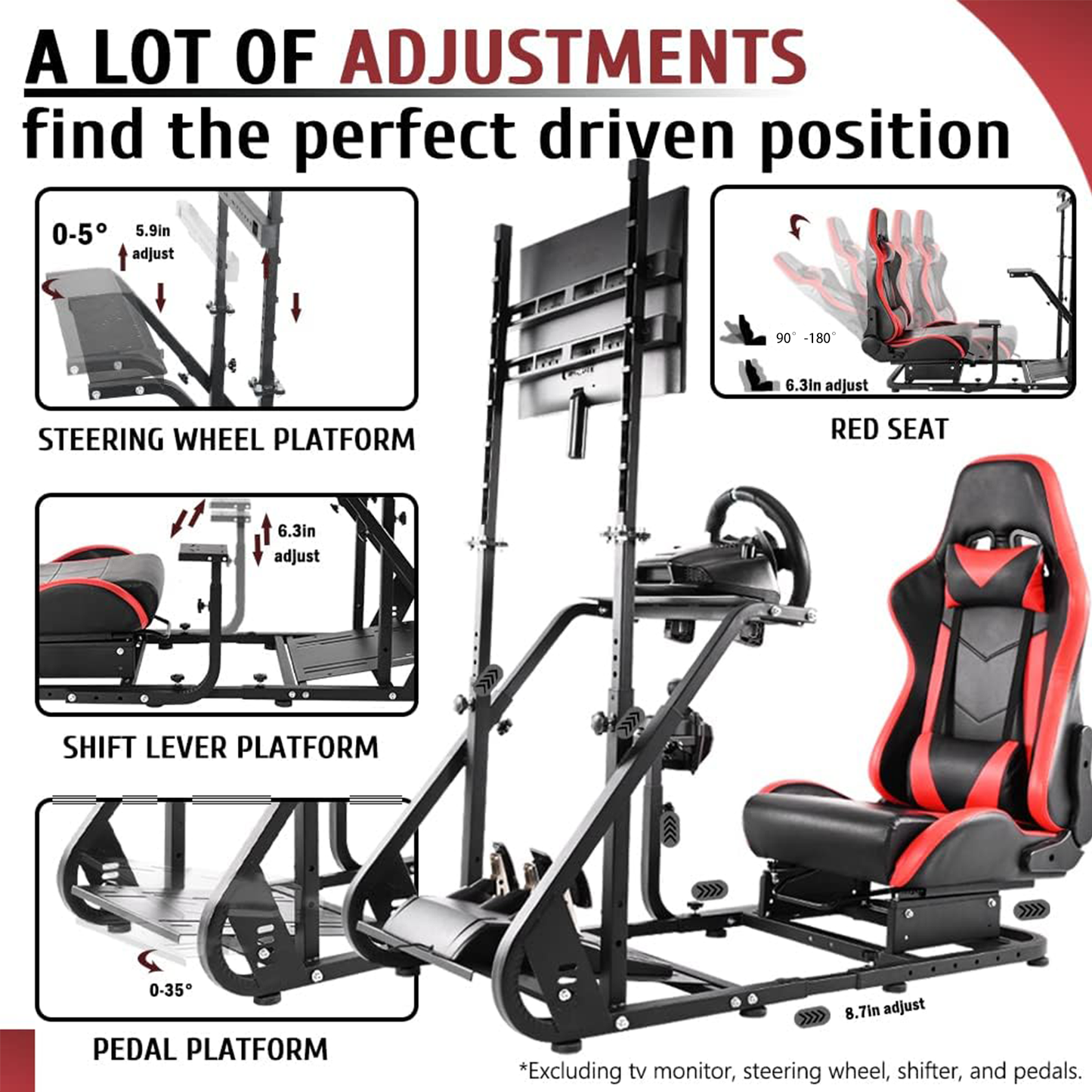 Supllueer Racing Simulator Cockpit Stand or Seat Fit Logitech G923 G29 G920