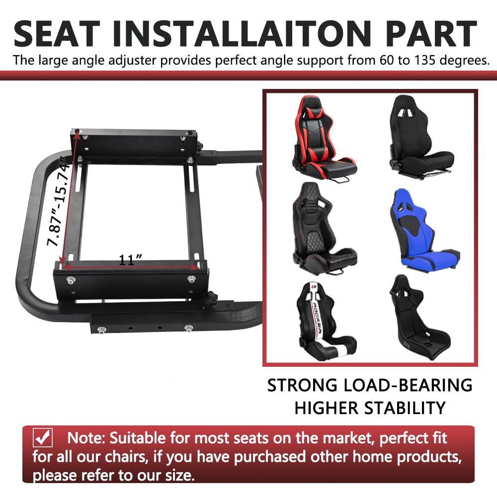 Supllueer Racing Simulator Cockpit Stand Adjustable fit Logitech G29 G920