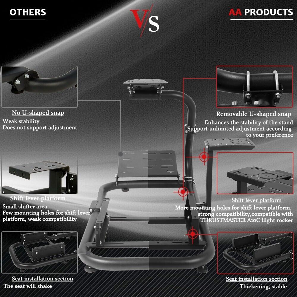 Supllueer Racing Simulation Cockpit Stand with Seat Fits Logitech G920 G29 G923