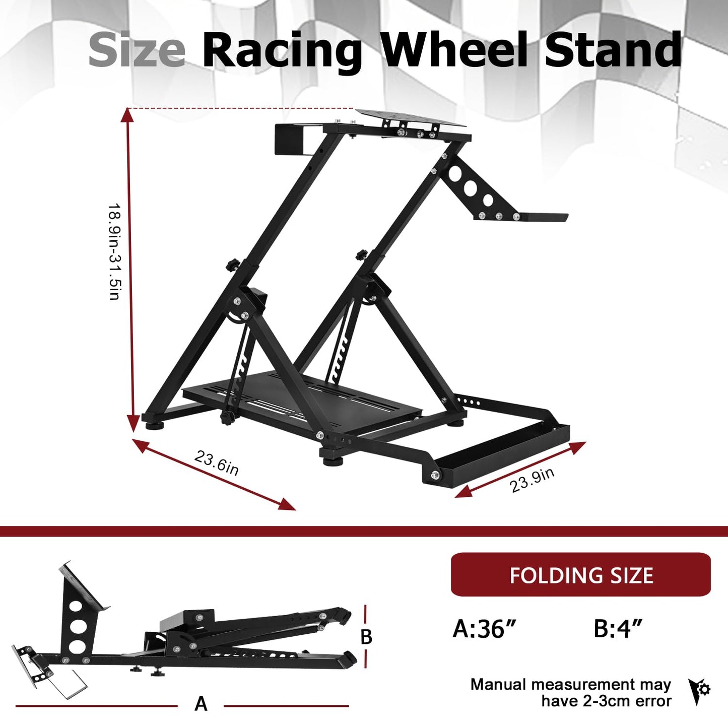Supllueer Steering Wheel Stand with Card Slot X-Frame fit for Logitech Thrustmaster Fanatec