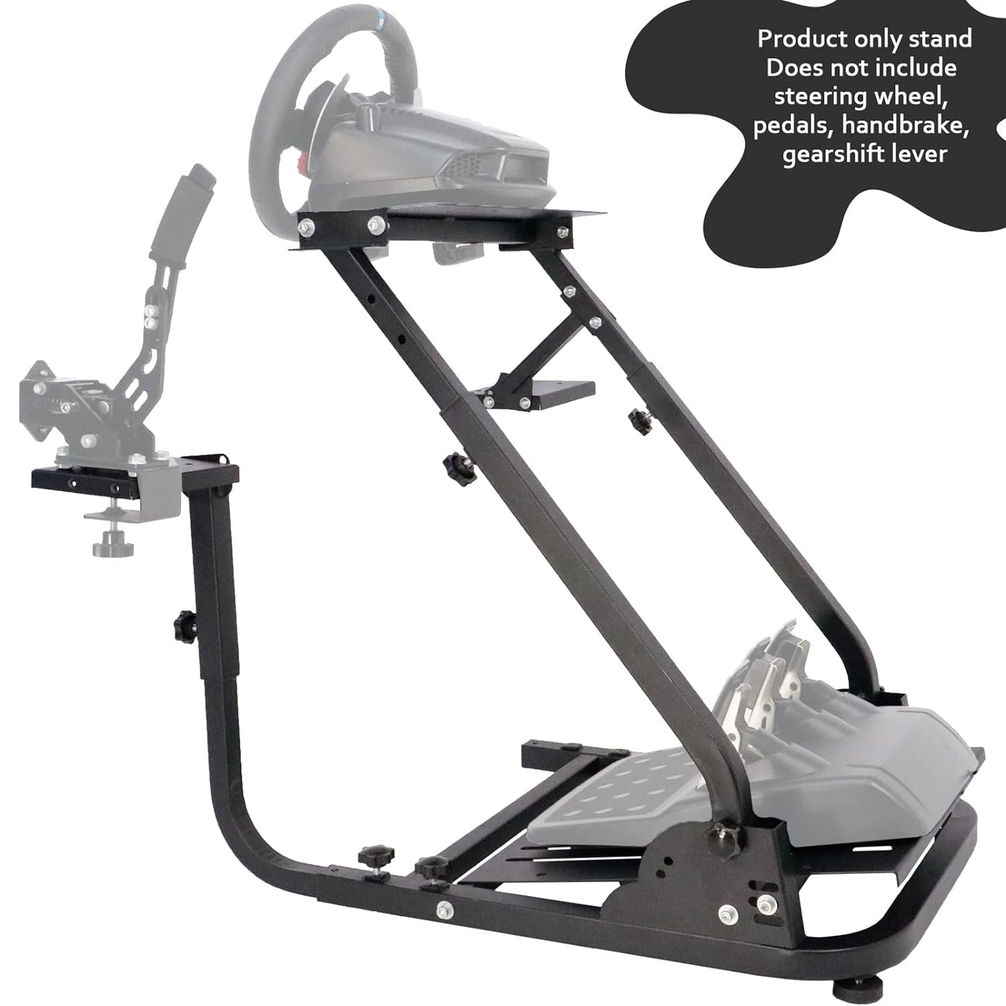 Supllueer Racing Wheel Stand Steering Wheel Stand with 2 Shifter Mount