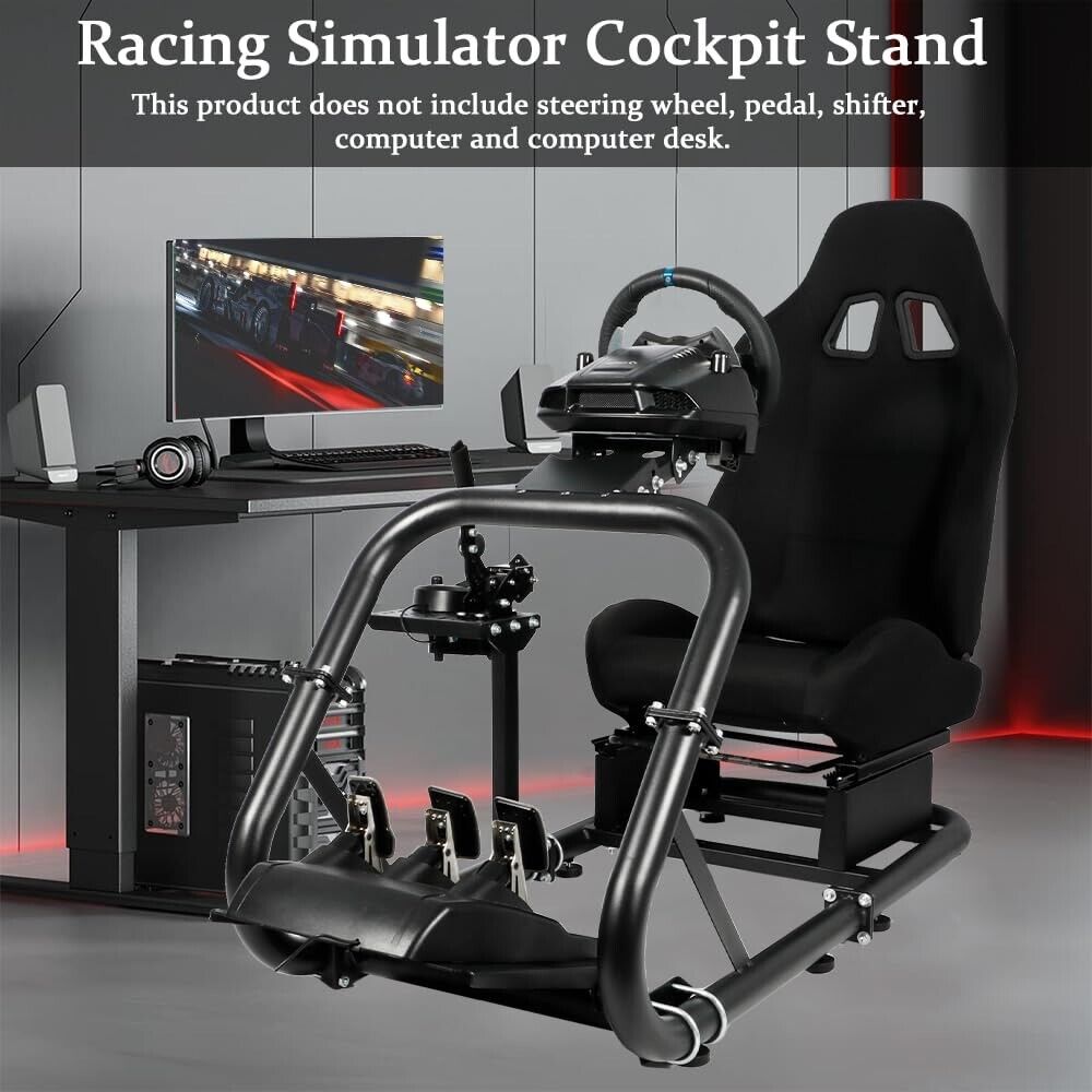 Supllueer Racing Simulation Cockpit Stand with Seat fit for Logitech G29 G923