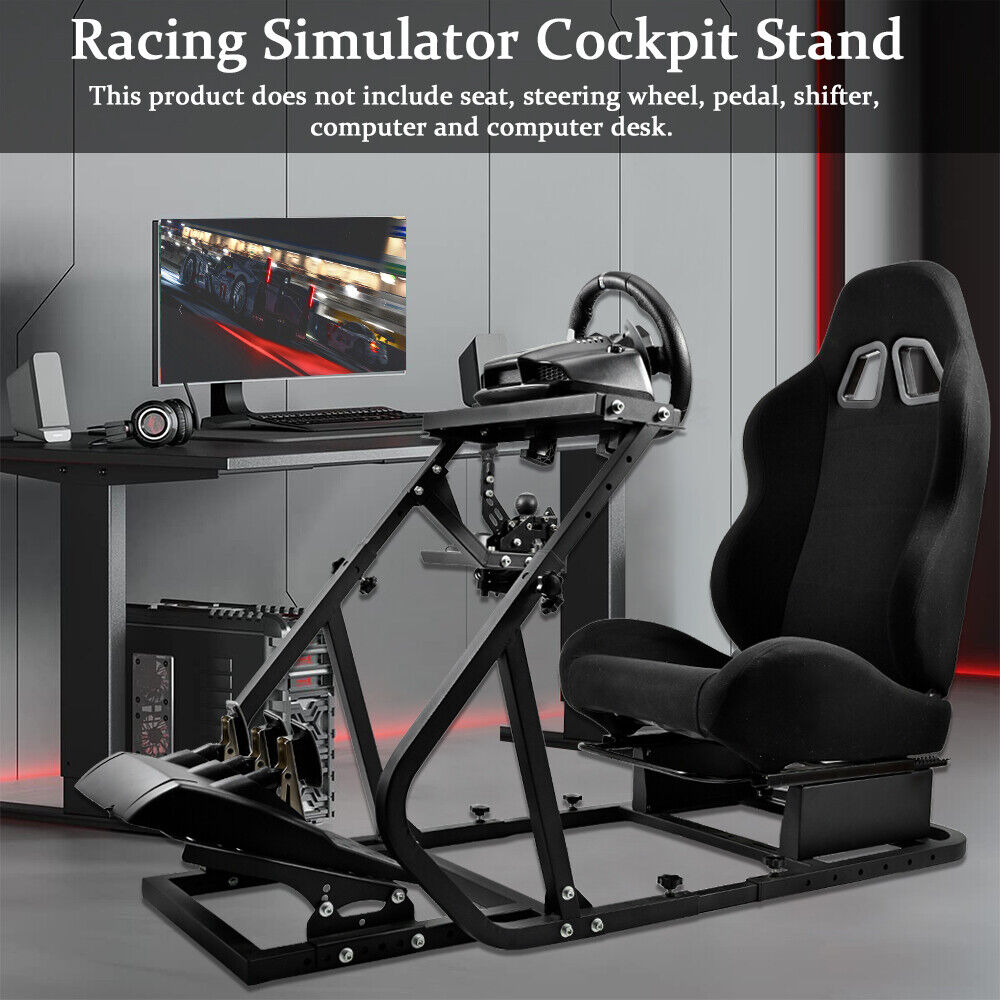Supllueer Racing Simulator Cockpit Stand Adjustable Fit Logitech G29 G920 G923