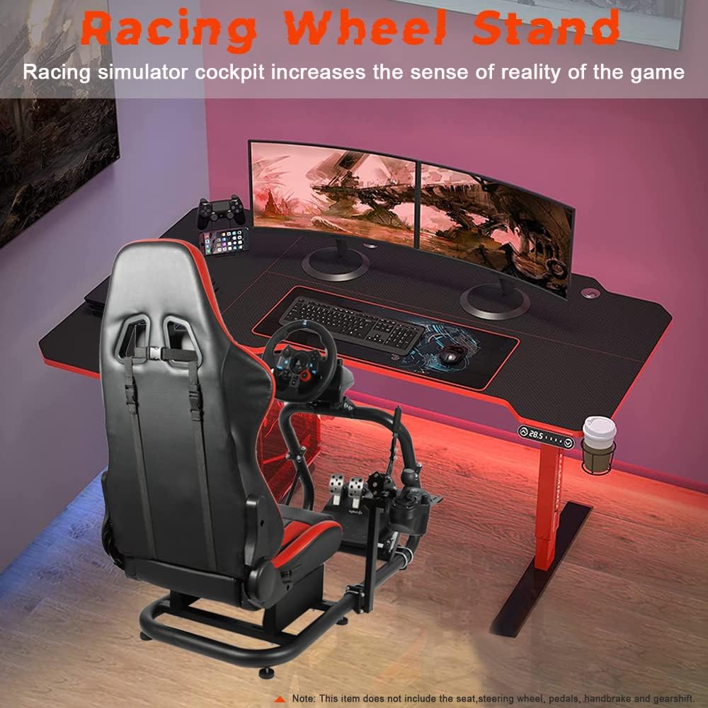 Supllueer Racing Wheel Stand Simulator Cockpit Stand Fit for Logitech G920 G29