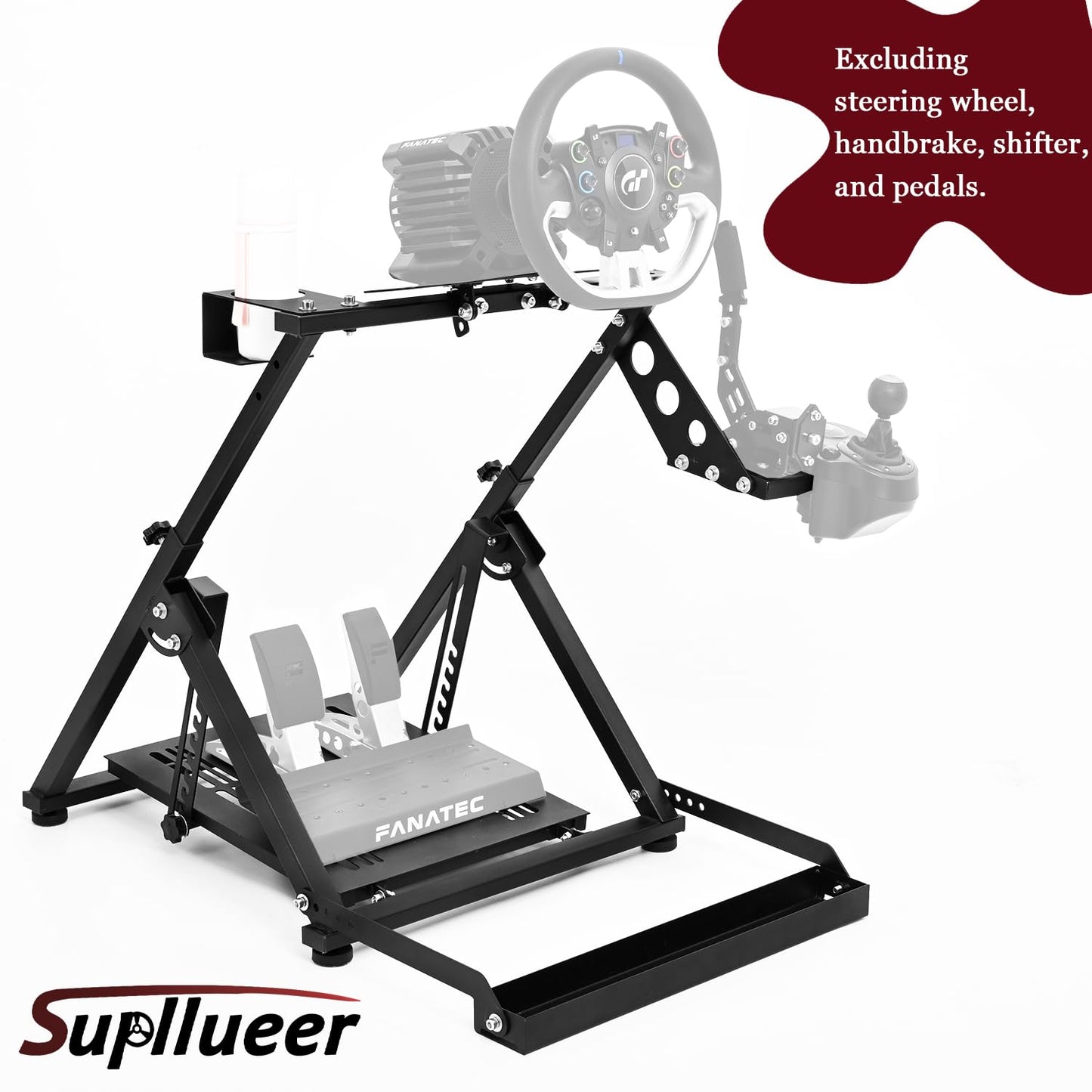 Supllueer X Frame Racing Wheel Stand with Seat Slot Fit for Logitech,Thrustmaster,Fanatec