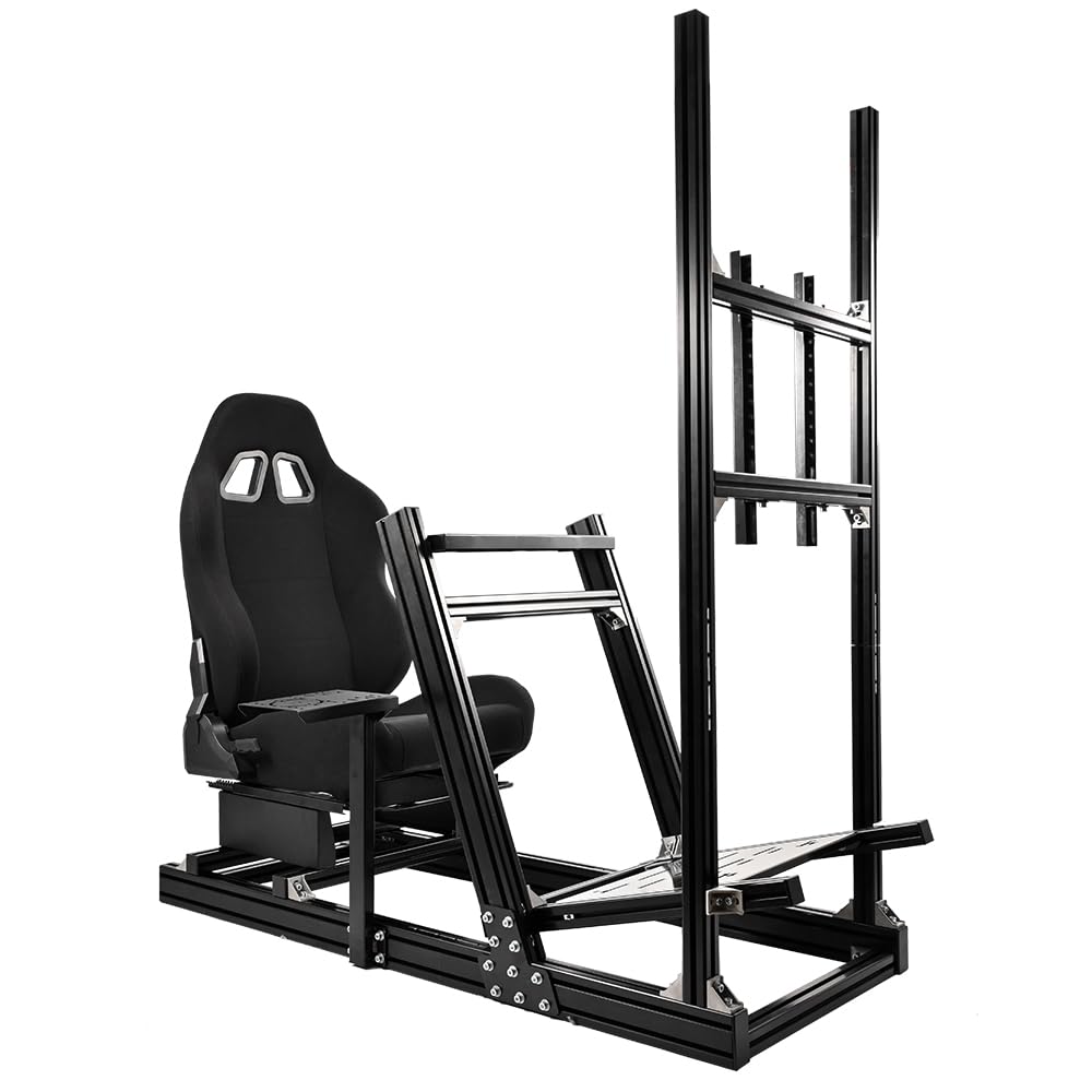 Supllueer Racing Simulator Cockpit with Monitor Stand Racing Seat fit for Logitech GPRO