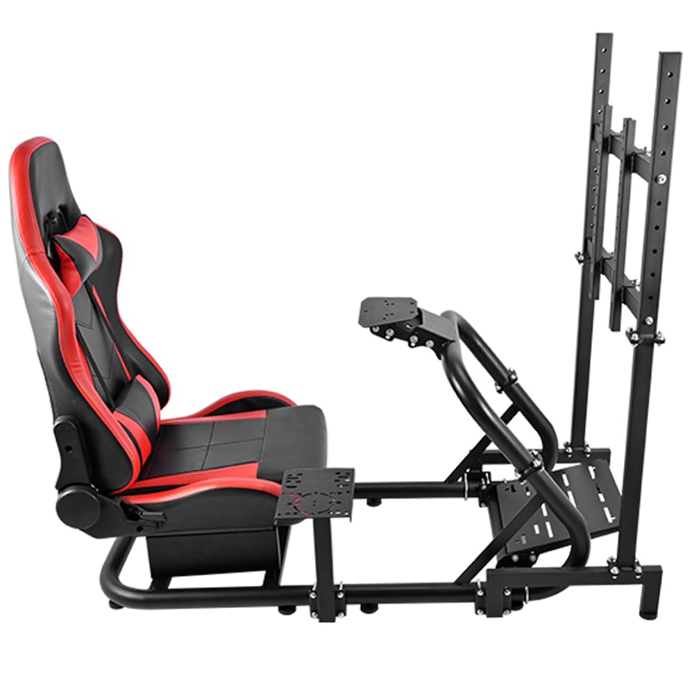 Supllueer Racing Sim Cockpit with Seat & Monitor Stand Fit Logitech G920 G923