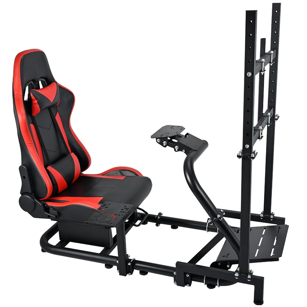 Supllueer Racing Simulator Cockpit Stand Adjustable fit Logitech G923 G29 G920