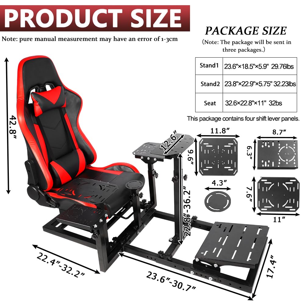 Supllueer Flight Racing Simulation Cockpit with Red Seat fit Logitech G29 X52