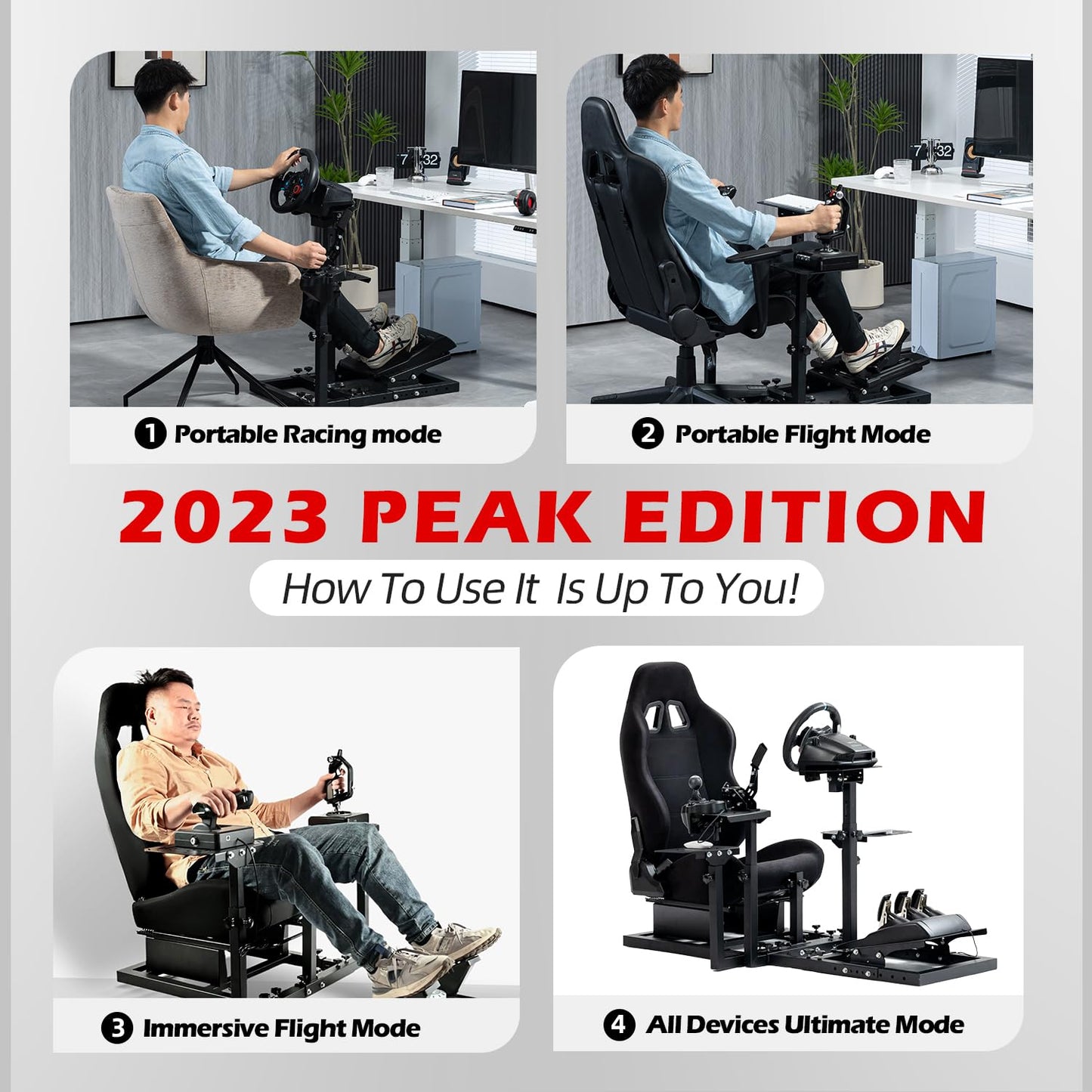 Supllueer Flight Racing Simulation Cockpit with Black Seat fit Logitech G29 X52