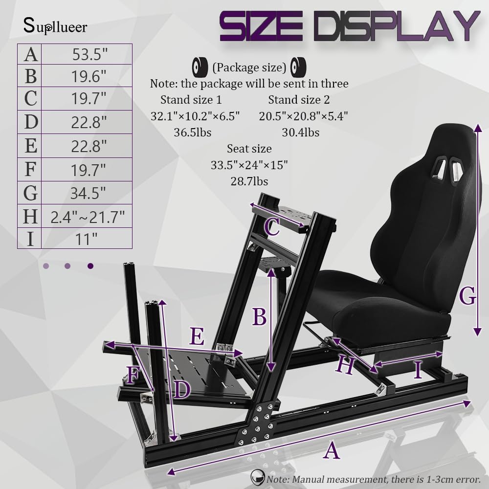 Supllueer Racing Simulator Cockpit Professional with Racing Seat Fit for Logitech G29 G920