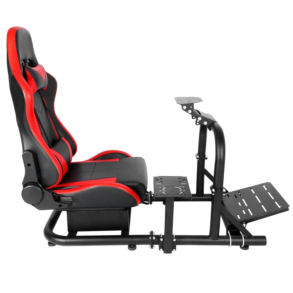 Supllueer Racing Simulator Cockpit Stand with Racing Seat fit Logitech G920 G29
