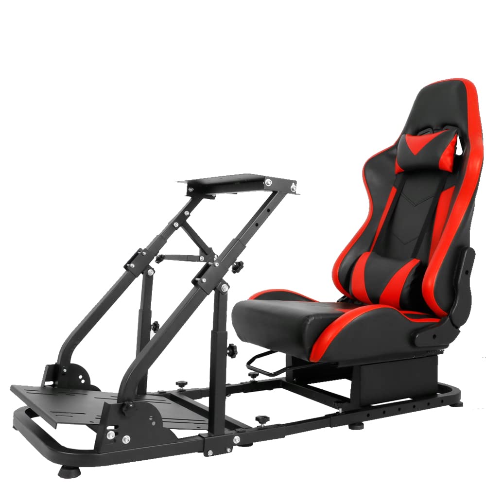 Supllueer Racing Simulator Cockpit Stand with Gaming Seat fit Logitech G923 G920