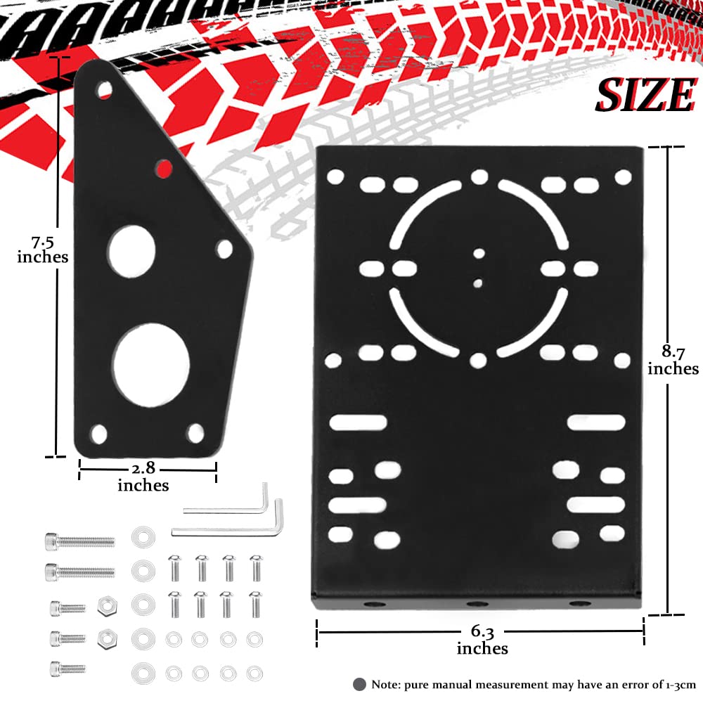 Supllueer Racing Shifter Mounting Bracket, for Racing Wheel Stand, with Mounting Bolts, Fits for Our Racing Game Simulator Stand, Supports The Installation of Shifter and Handbrake at The Same Time