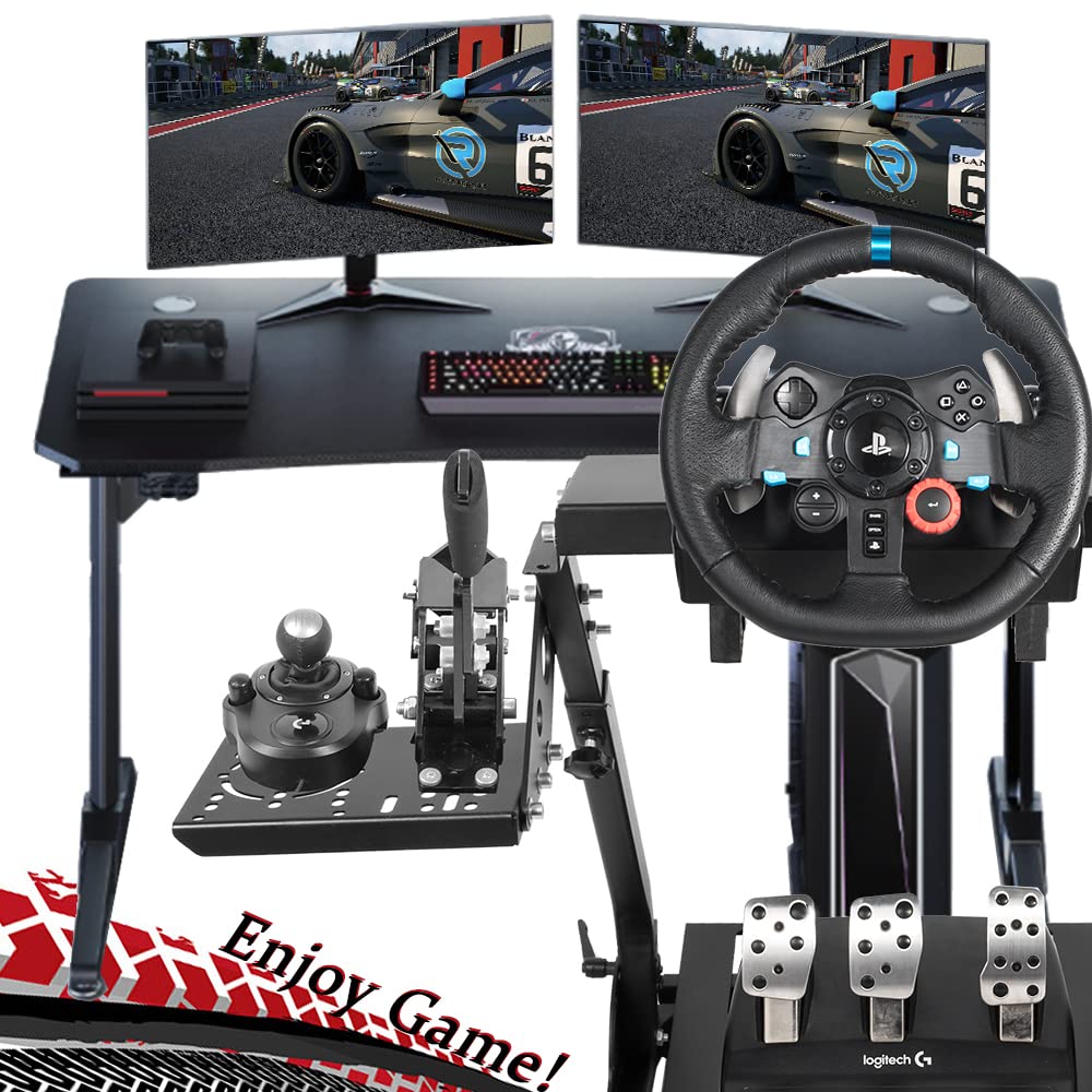 Supllueer Racing Shifter Mounting Bracket, for Racing Wheel Stand, with Mounting Bolts, Fits for Our Racing Game Simulator Stand, Supports The Installation of Shifter and Handbrake at The Same Time
