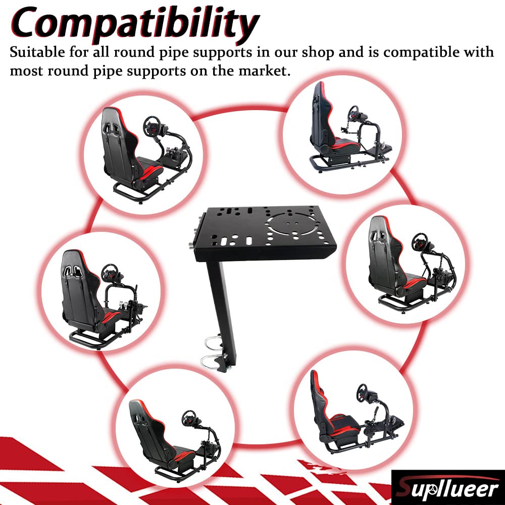 Supllueer Racing Simulator Game Stand Joystick Shifter Accessory,Supports Simultaneous Installation of Shifter Handbrake,fits Logitech Thrustmaster A10C, With Bolt,only for some Racing Wheel Stand