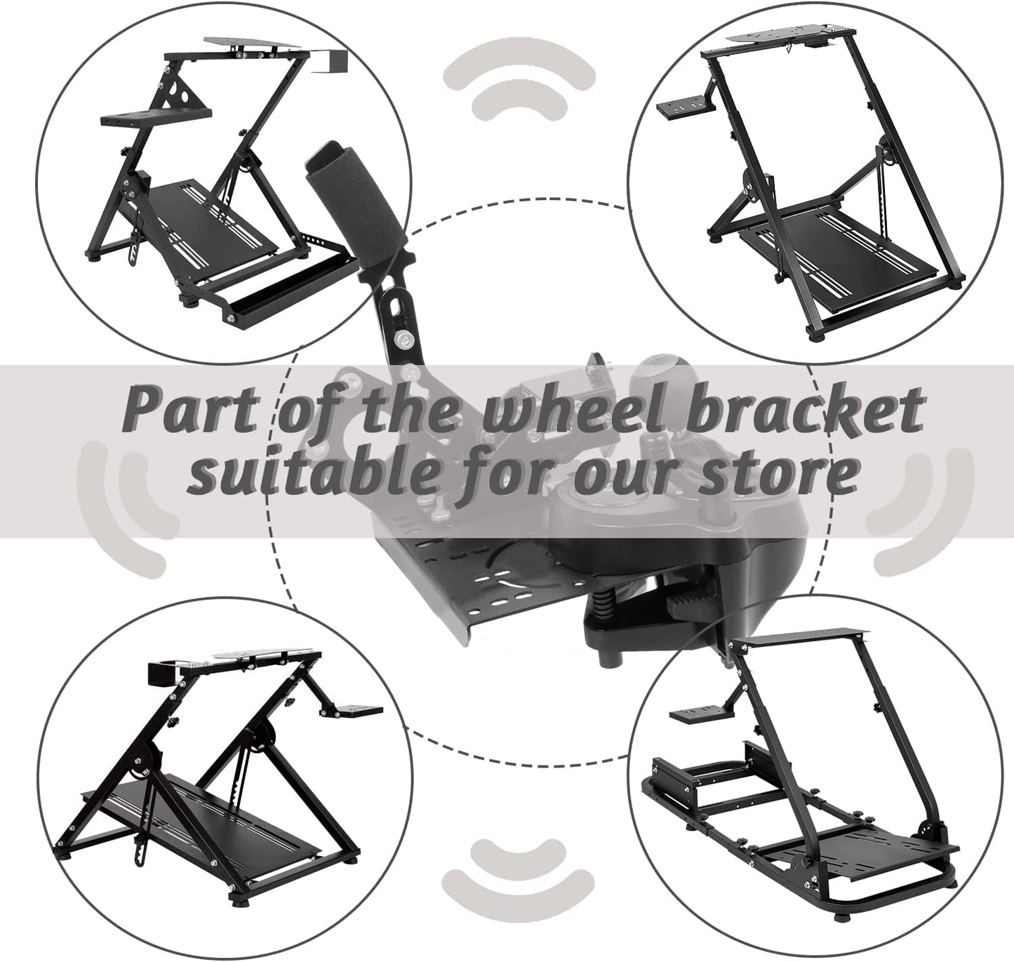 Supllueer Racing Shifter Mounting Bracket, for Racing Wheel Stand, with Mounting Bolts, Fits for Our Racing Game Simulator Stand, Supports The Installation of Shifter and Handbrake at The Same Time