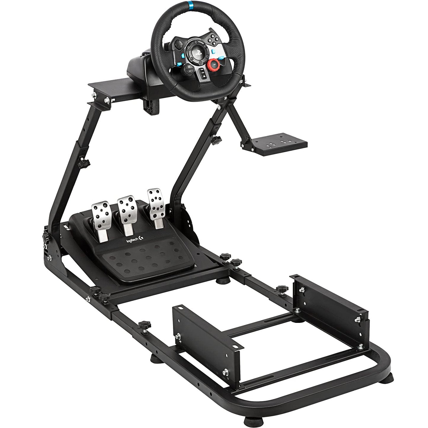 Supllueer Racing Simulator Cockpit with Gear Lever Removable Fit for Logitech/Thrustmaster G25 G27 G29 G920 G923 T300RS T500, Sim Racing Wheel Stand No Wheel Pedal Seat