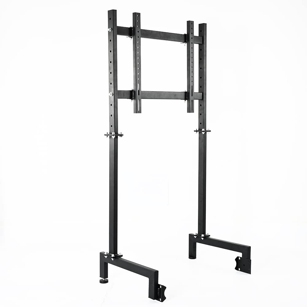 Supllueer Racing Simulator Display Bracket Monitor Stand Suitable for Large Round Tube Sim Racing Cockpit Stand, Support 24-60 Inch TV, No Screen Monitor Racing Stand Seat