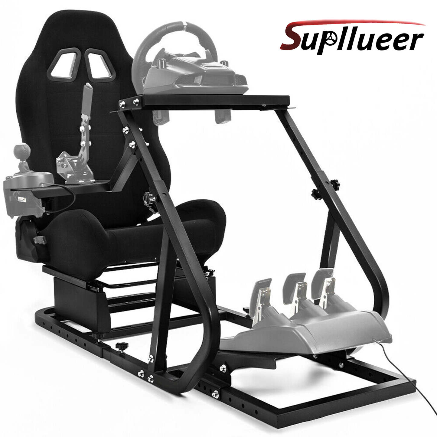 Supllueer Racing Simulator Cockpit Stand with Seat Fit Logitech G29 G920 G923