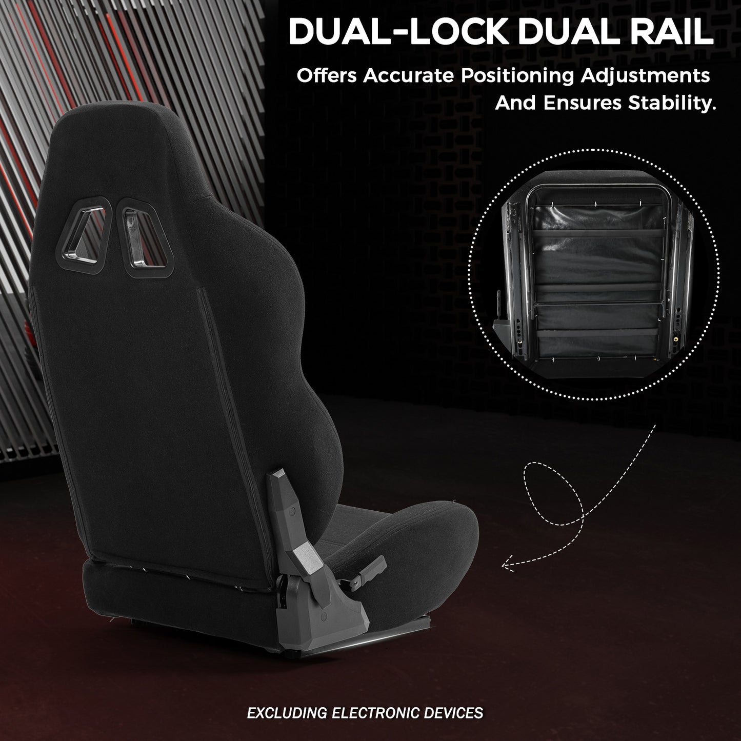Supllueer Racing Simulator Cockpit Stable Round Tube Single Arm With Black Seat Fits For Logitech Thrustmaster PXN Fanatec.Excluding electronic devices