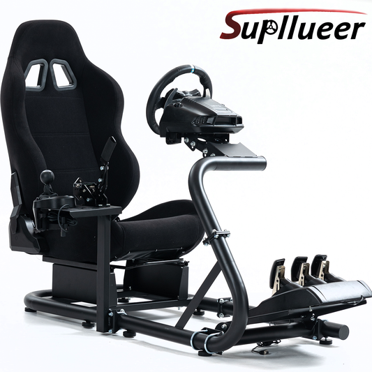 Supllueer Racing Simulation Cockpit Stand with Seat Fits Logitech G920 G29 G923