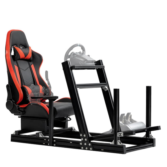 Supllueer Racing Simulator Cockpit with Red Racing Seat Fit Logitech G29 G920