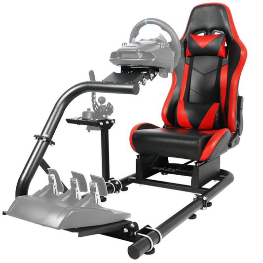 Supllueer Racing Simulatior Cockpit Stand with Red Seat fit for Logitech G920