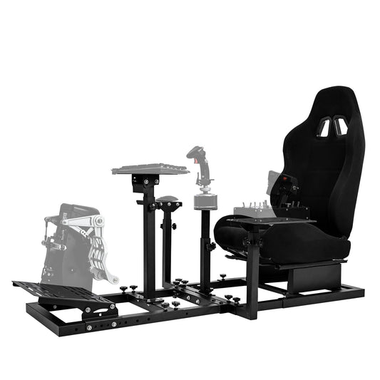 Supllueer Flight Racing Simulation Cockpit with Black Seat fit Logitech G29 X52