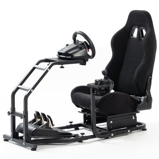 Supllueer Wheel Stand Racing Simulator Cockpit with Seat fit Logitech G29 G920