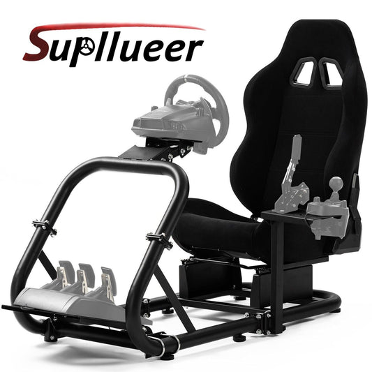 Supllueer Racing Simulation Cockpit Stand with Seat fit for Logitech G29 G923