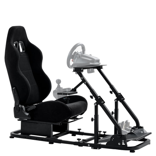 Supllueer G29 Racing Simulator Cockpit with Black Seat Fit Logitech G923 G920