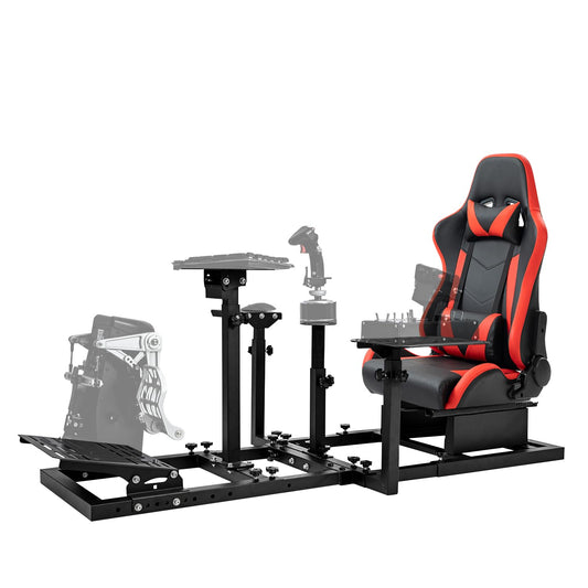 Supllueer Flight Racing Simulation Cockpit with Red Seat fit Logitech G29 X52