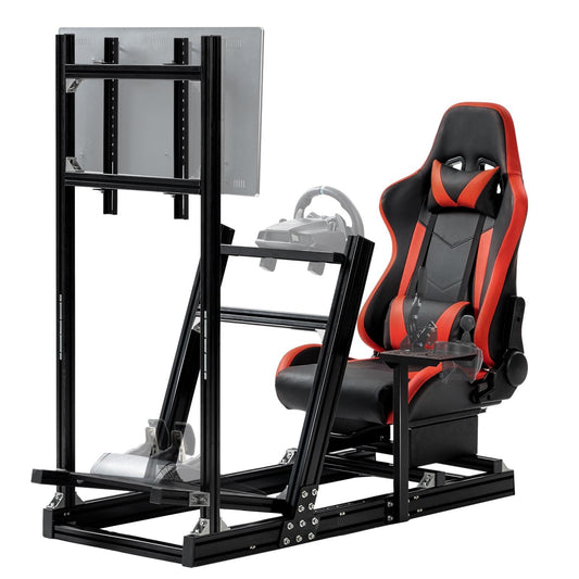 Supllueer Racing F1 Simulator Cockpit with Monitor Stand Racing Seat Fit Logitech